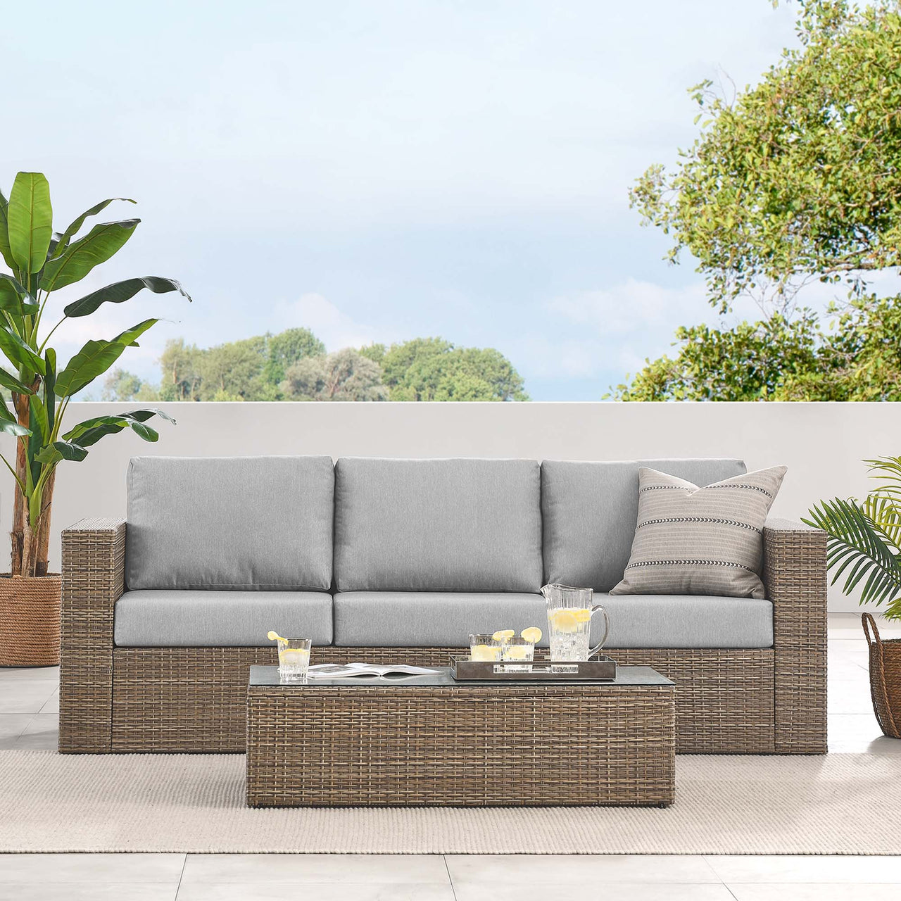 Conversation 2-Piece Alfresco Furniture Set, Cappuccino & Gray