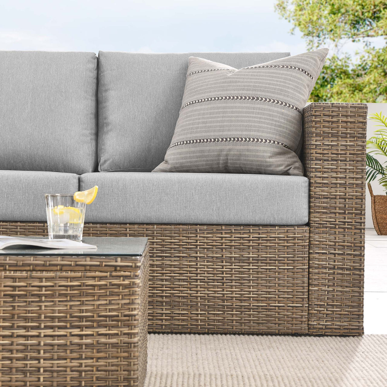 Conversation 2-Piece Alfresco Furniture Set, Cappuccino & Gray