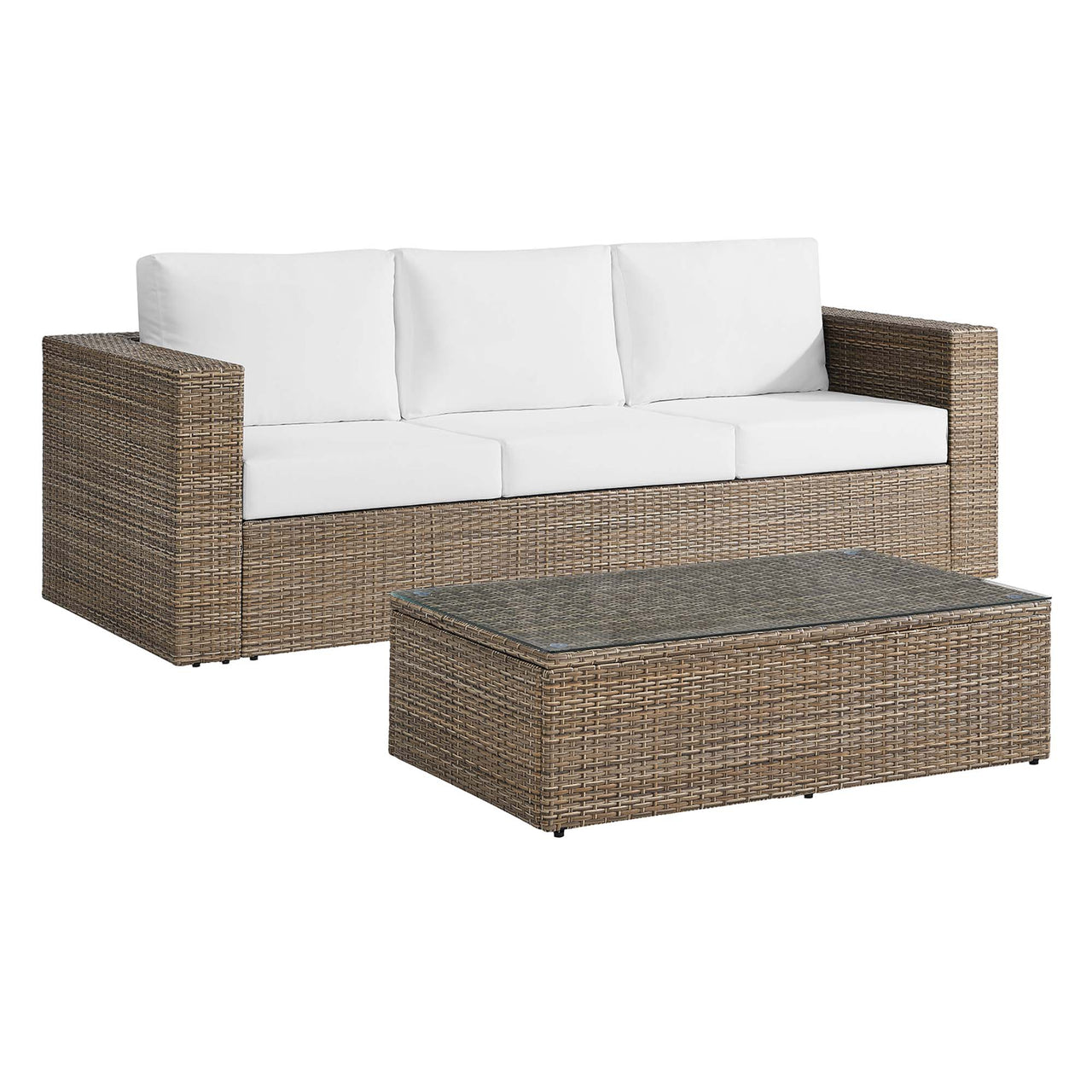 Conversation 2-Piece Alfresco Furniture Set, Cappuccino & White