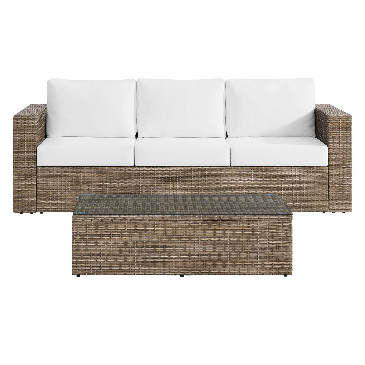 Conversation 2-Piece Alfresco Furniture Set, Cappuccino & White