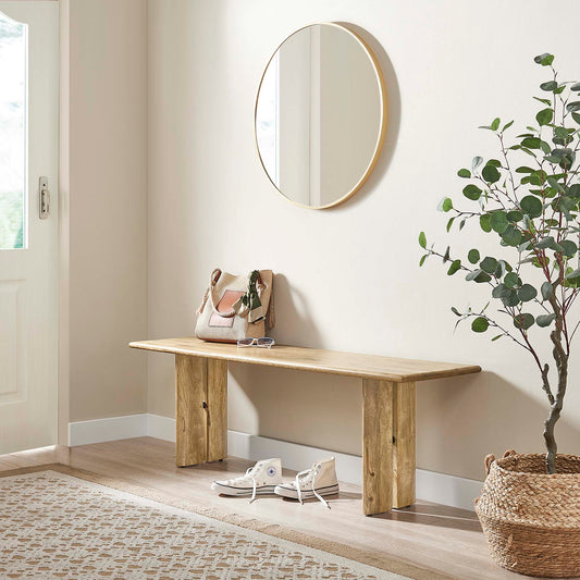 Ardella 58" Mango Bench, Oak