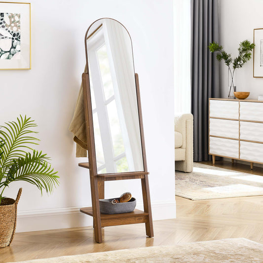 Ascend Standing Mirror, Walnut