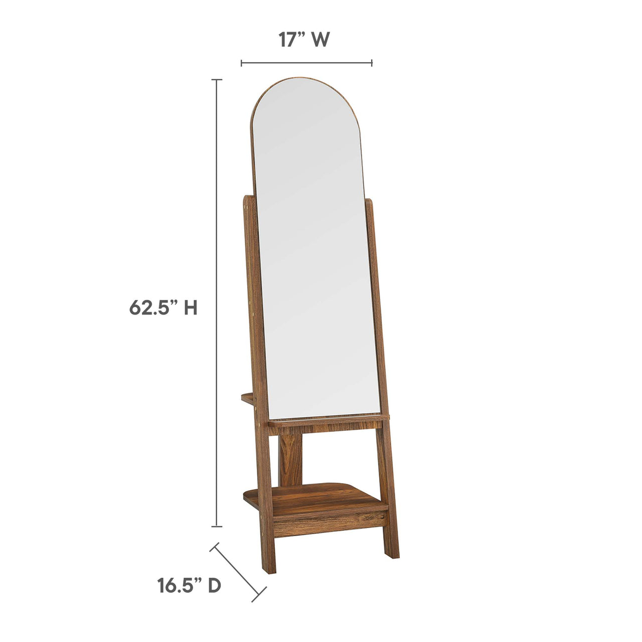 Selune Standing Mirror, Walnut