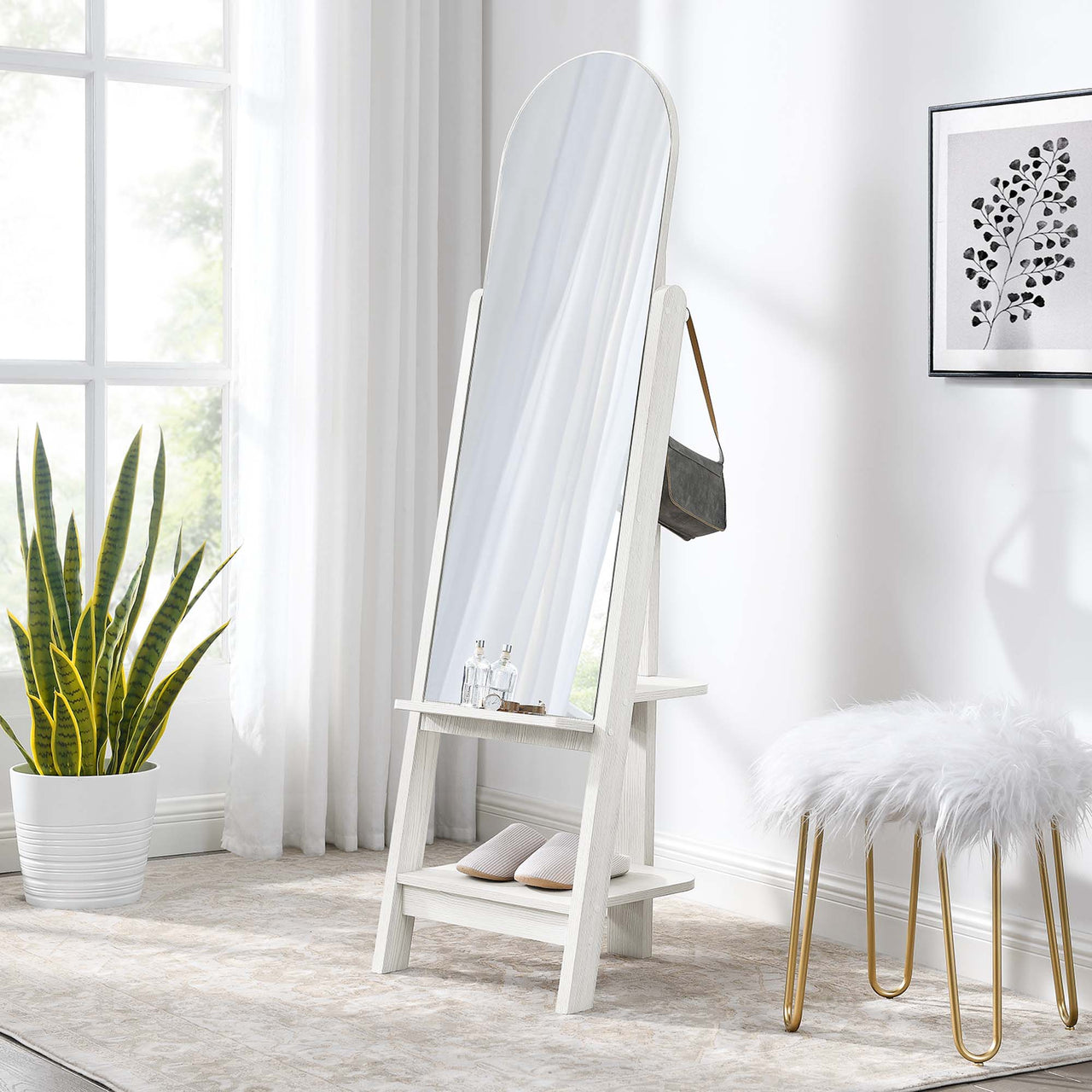 Selune Standing Mirror, White