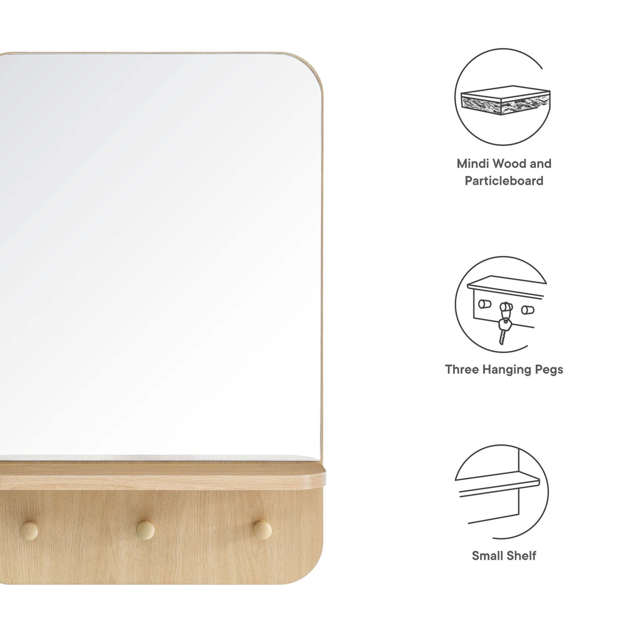 Arivelle Mirror, Oak