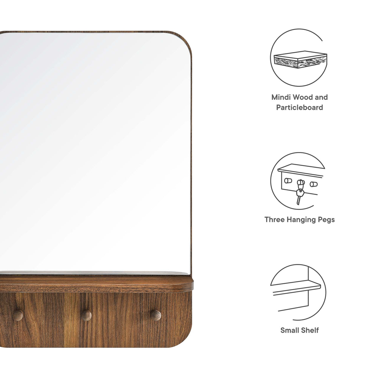 Arivelle Mirror, Walnut