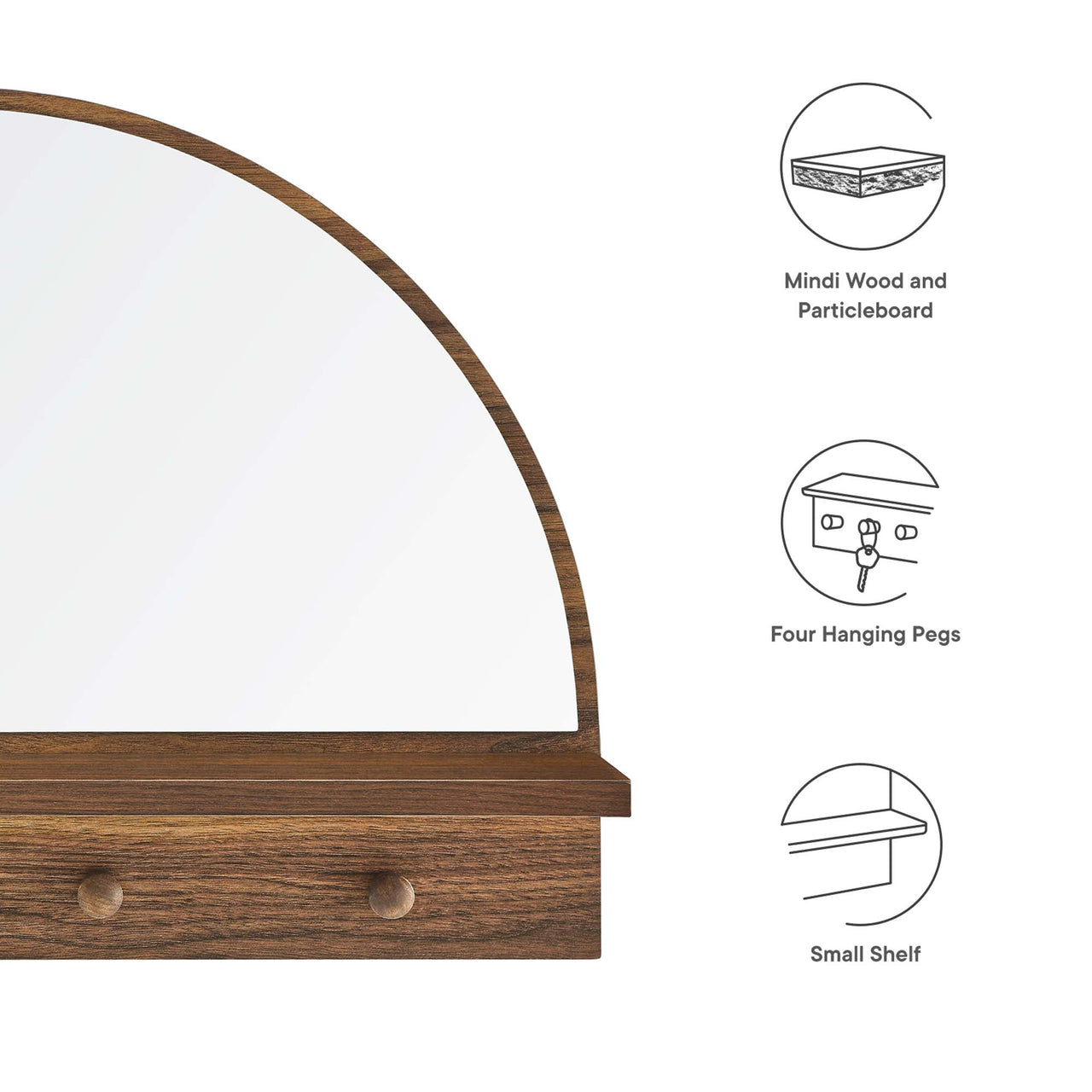 Mirevon Mirror, Walnut