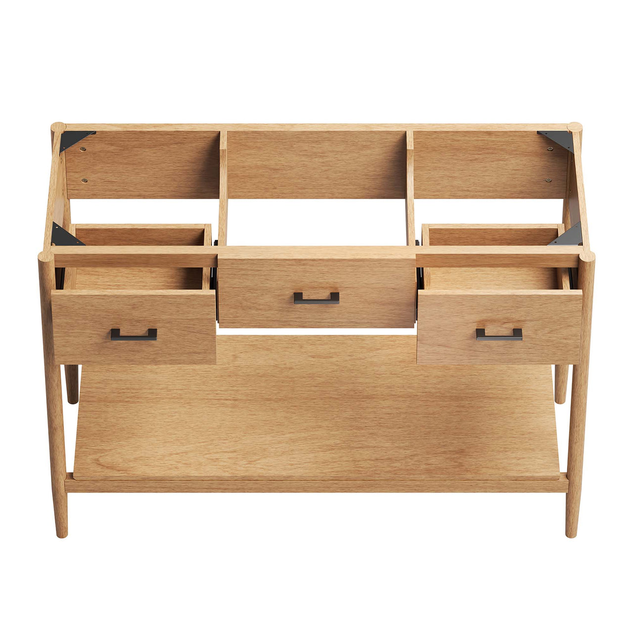 Zephyrine Vanity Base with Storage (Single Sink Compatible), Extra Large, Natural Wood