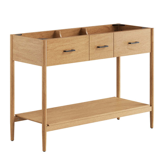 Zephyrine Vanity Base with Storage (Double Sink Compatible), Extra Large, Natural Wood