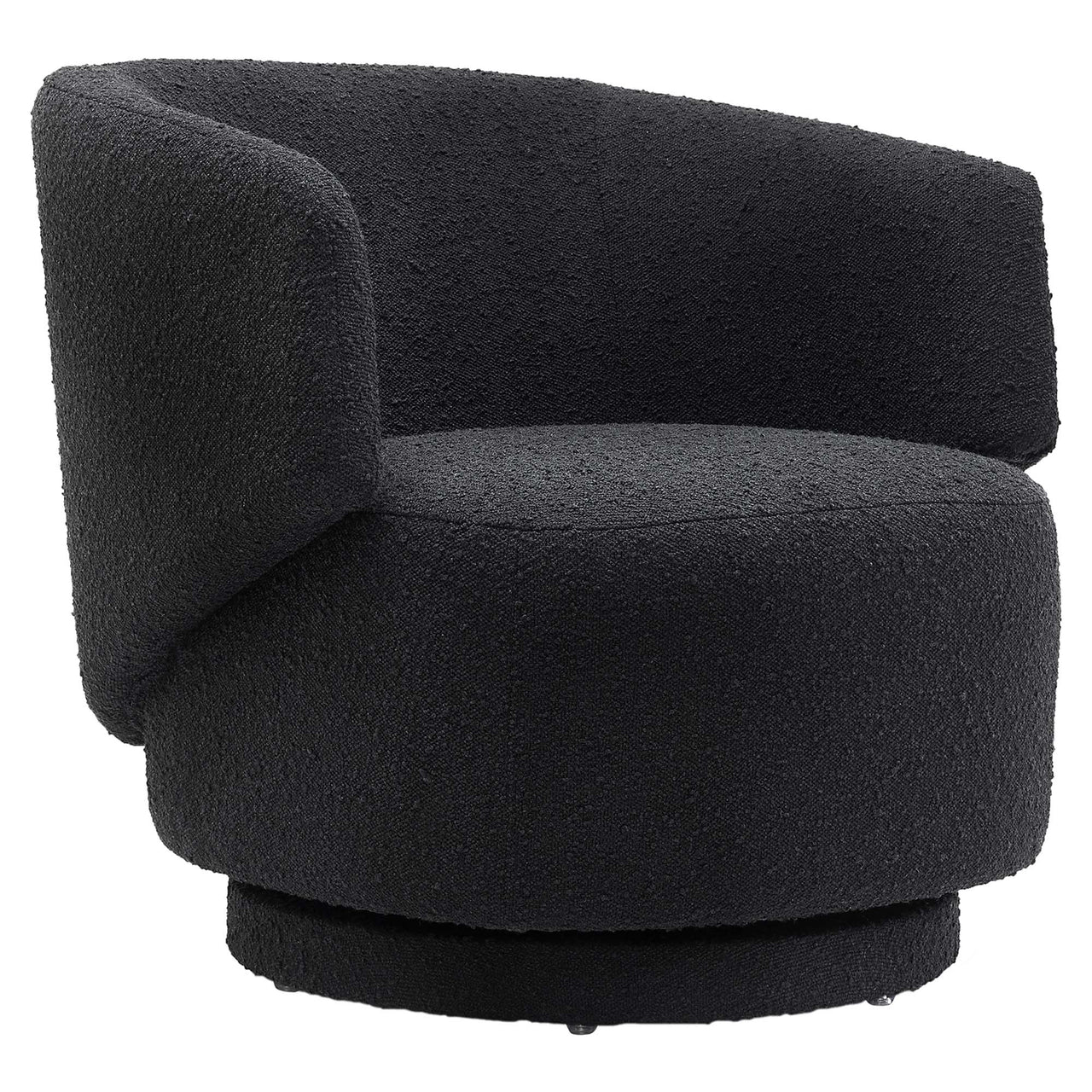 Elarin Boucle Swivel Chair, Black
