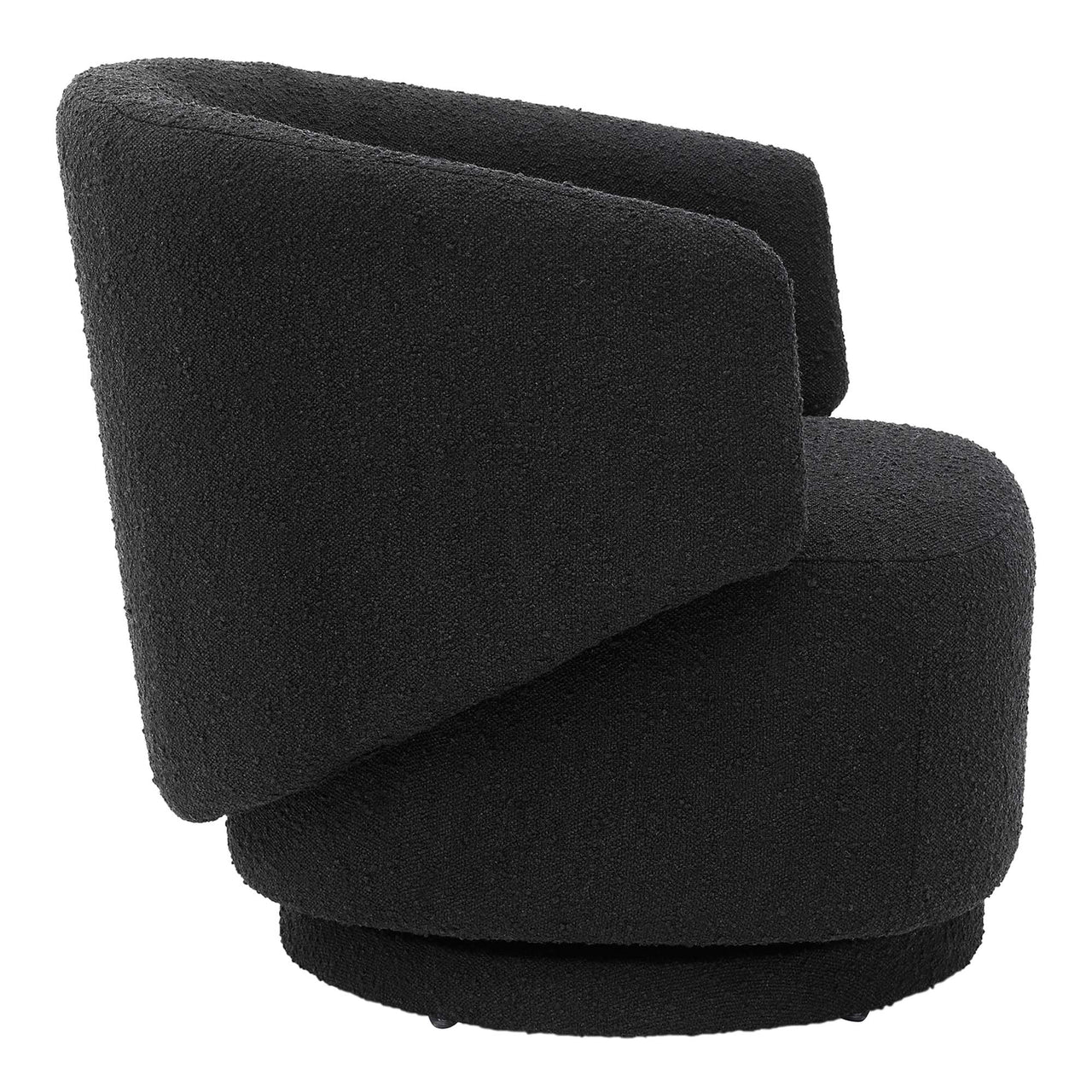 Elarin Boucle Swivel Chair, Black