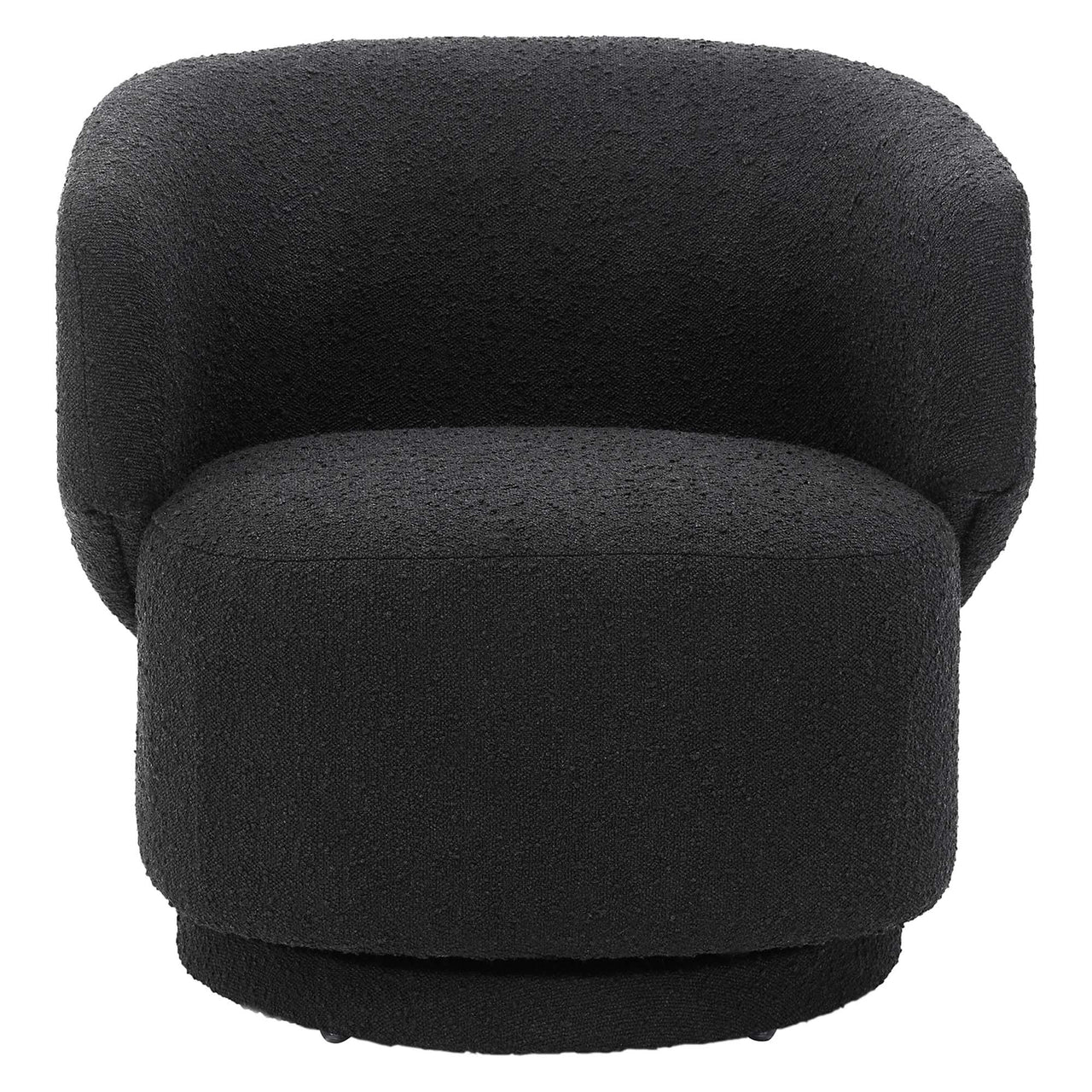 Elarin Boucle Swivel Chair, Black