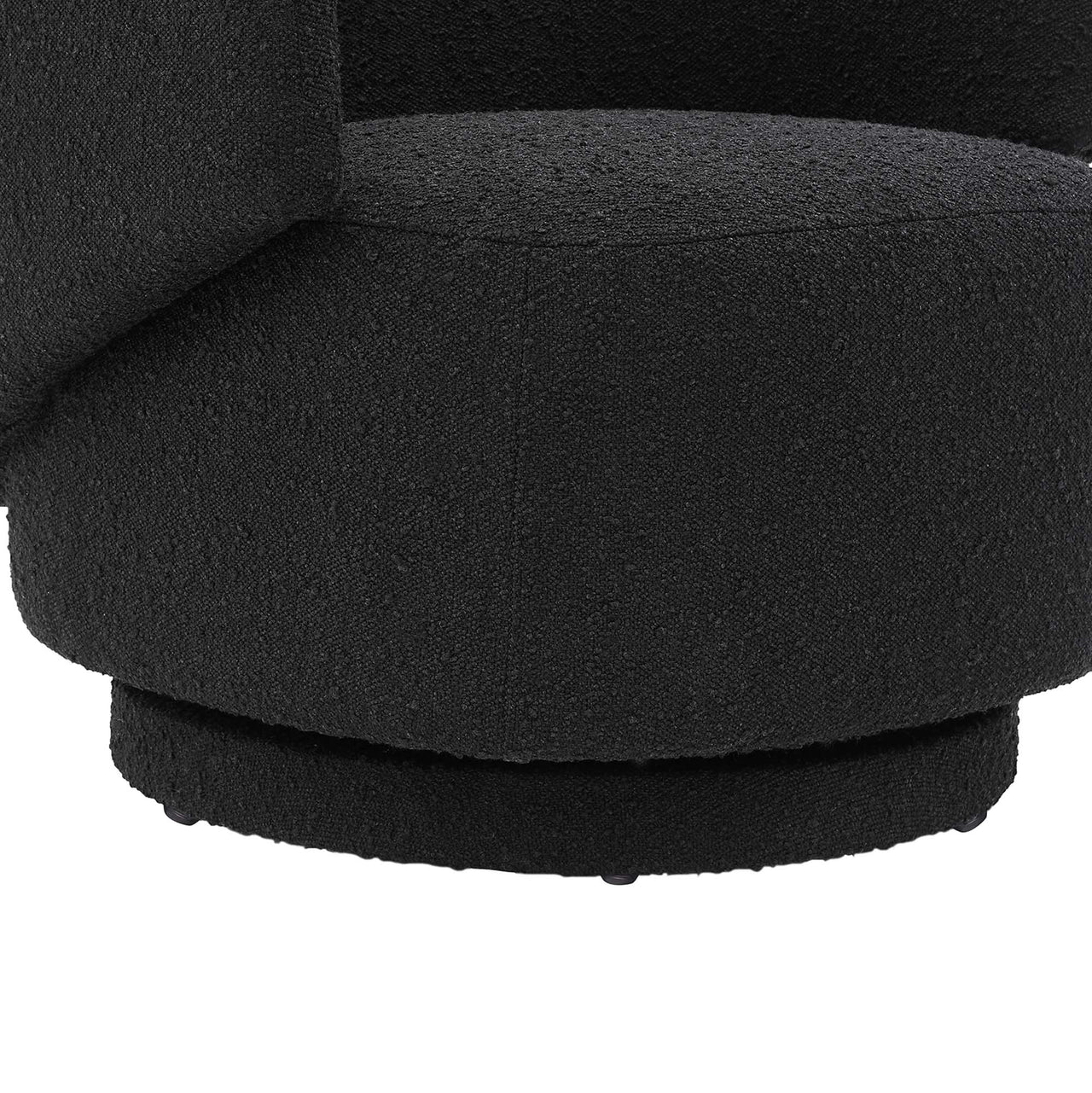 Elarin Boucle Swivel Chair, Black
