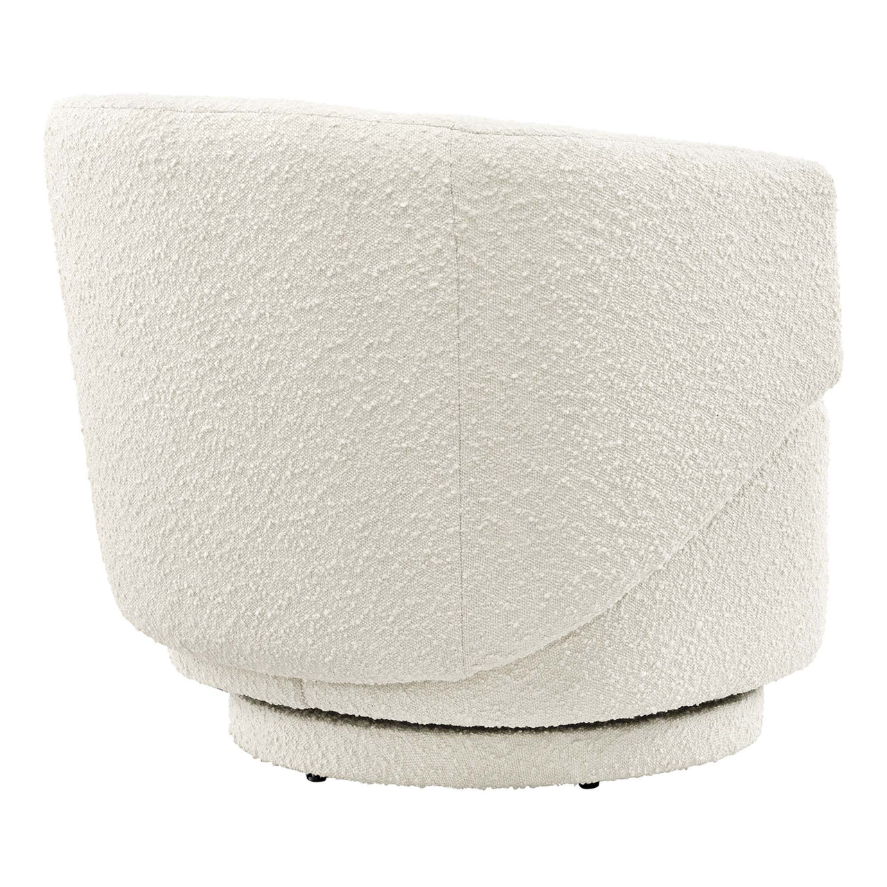 Elarin Boucle Swivel Chair, Ivory