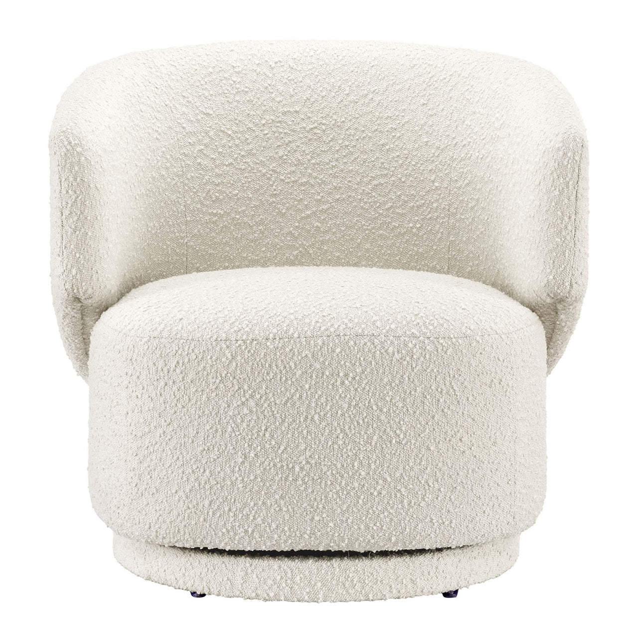 Elarin Boucle Swivel Chair, Ivory