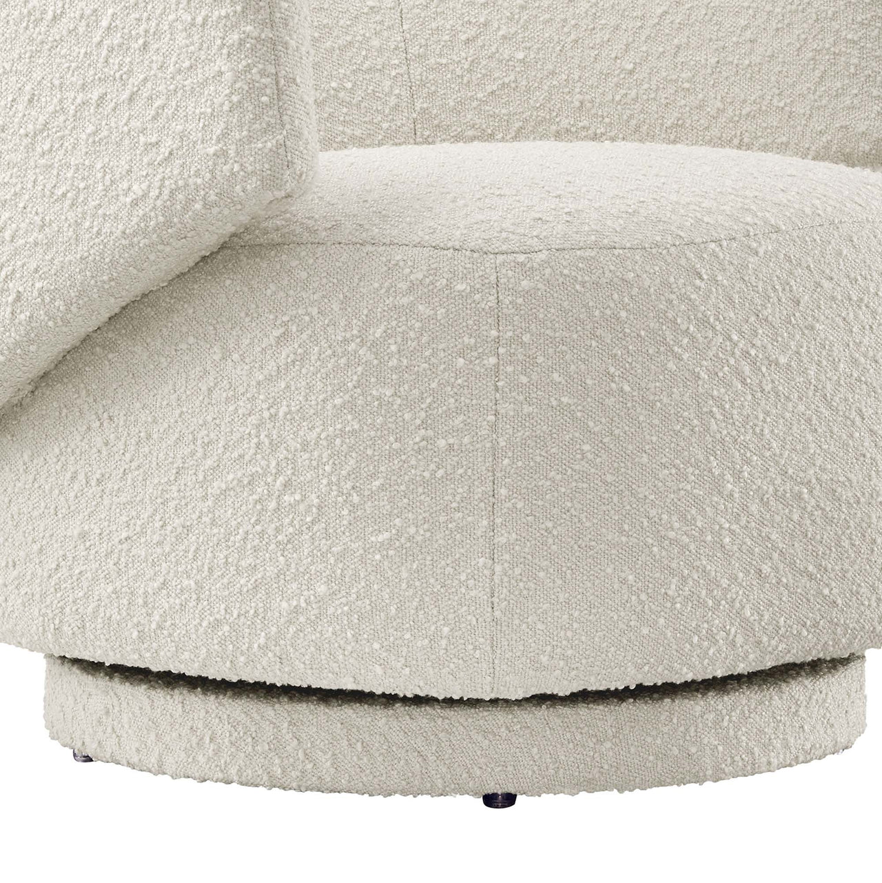 Elarin Boucle Swivel Chair, Ivory