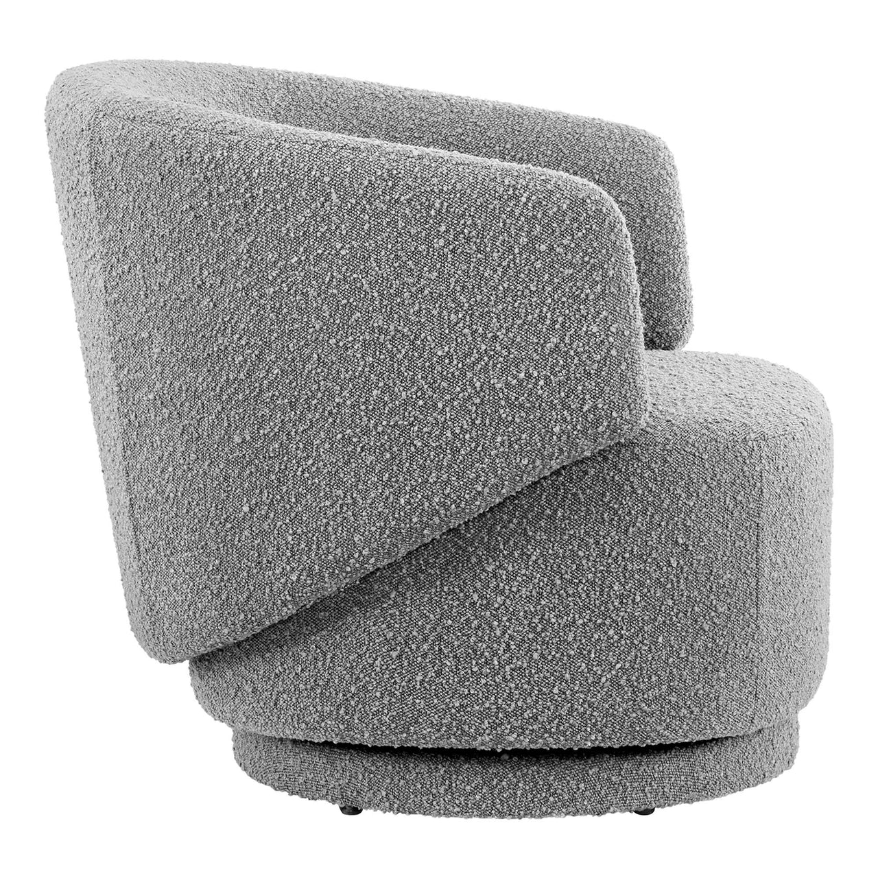 Elarin Boucle Swivel Chair, Light Gray