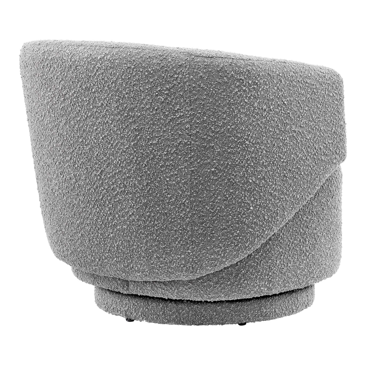 Elarin Boucle Swivel Chair, Light Gray