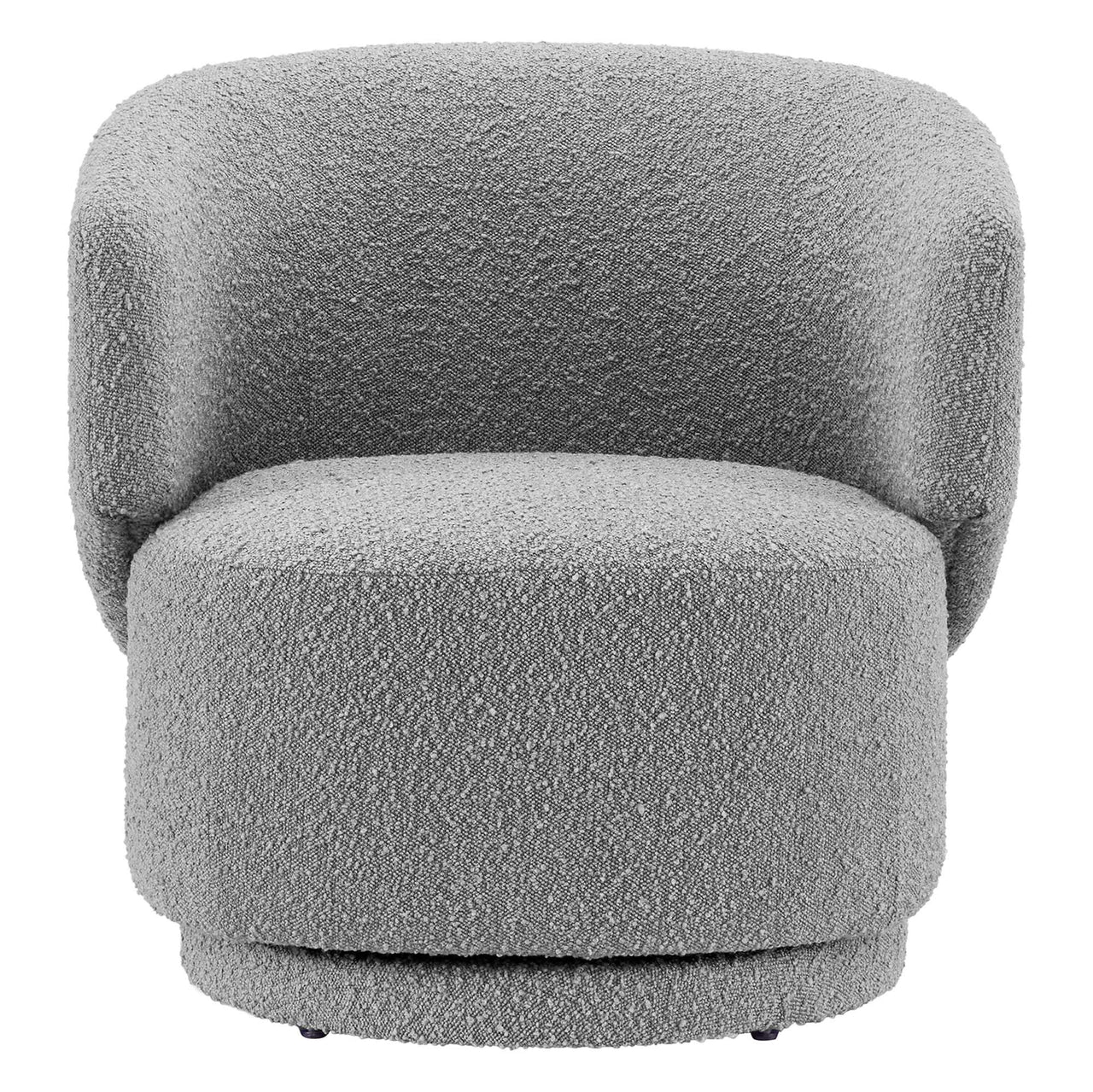 Elarin Boucle Swivel Chair, Light Gray