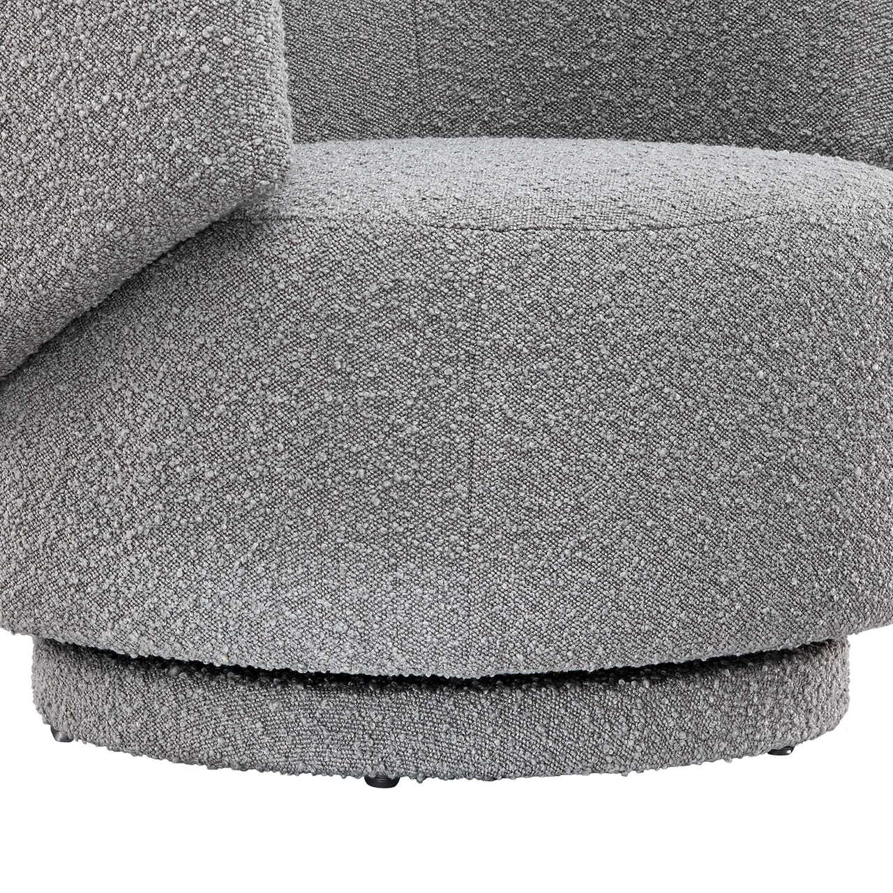 Elarin Boucle Swivel Chair, Light Gray