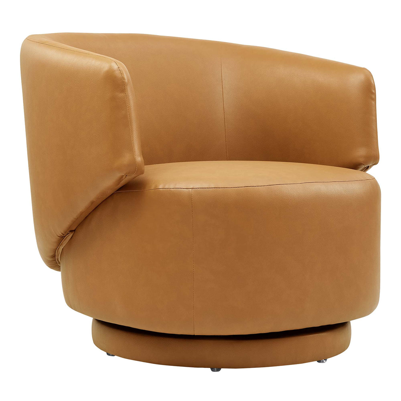 Elarin Eco-Leather Swivel Chair, Tan