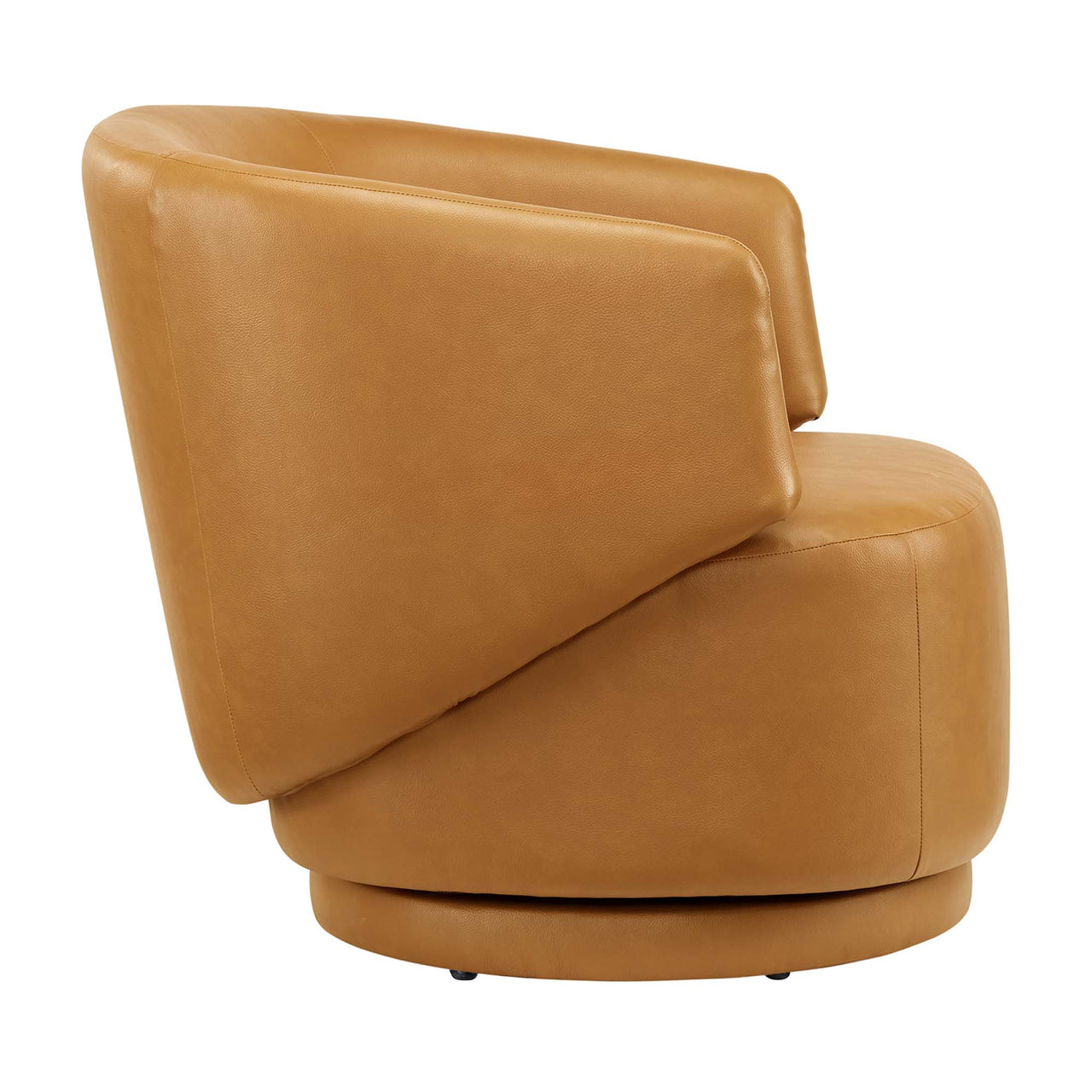 Elarin Eco-Leather Swivel Chair, Tan