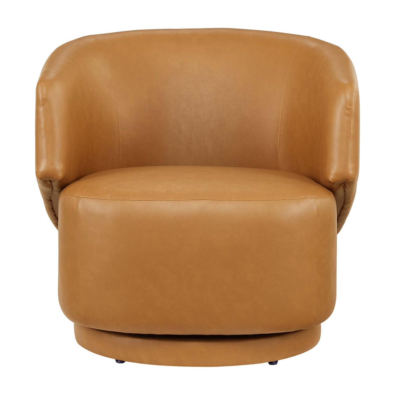 Elarin Eco-Leather Swivel Chair, Tan