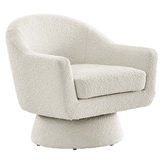 Caelia Swivel Chair, Ivory