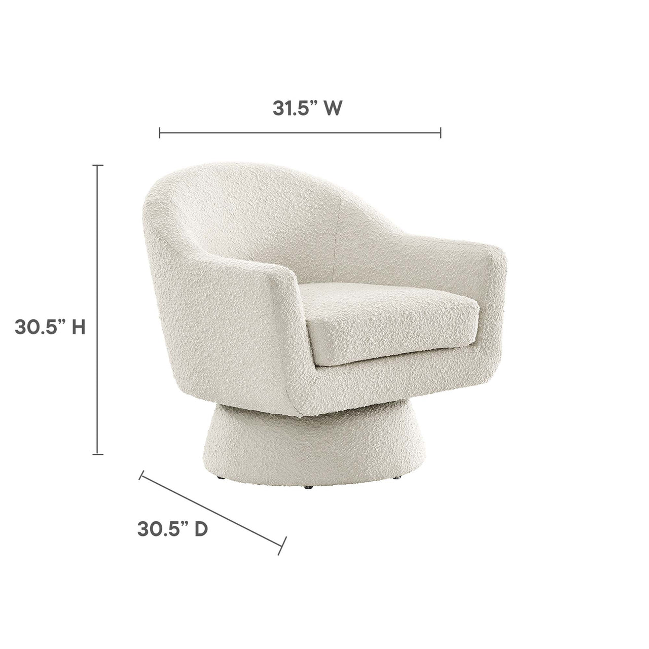 Caelia Swivel Chair, Ivory