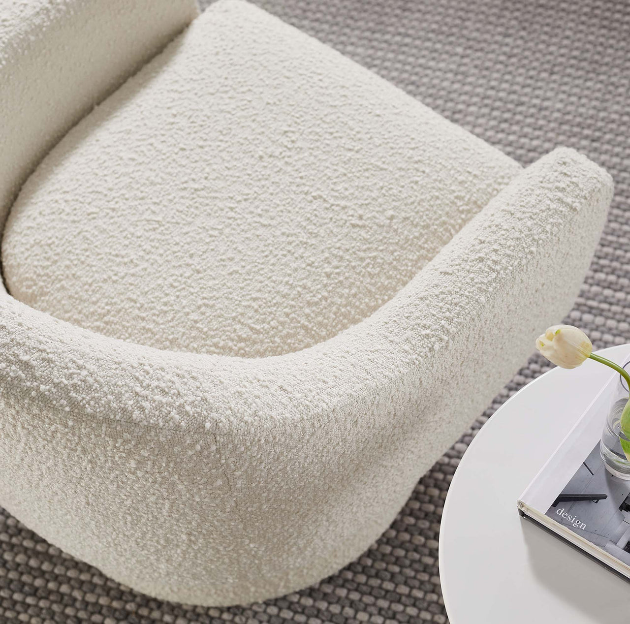 Caelia Swivel Chair, Ivory