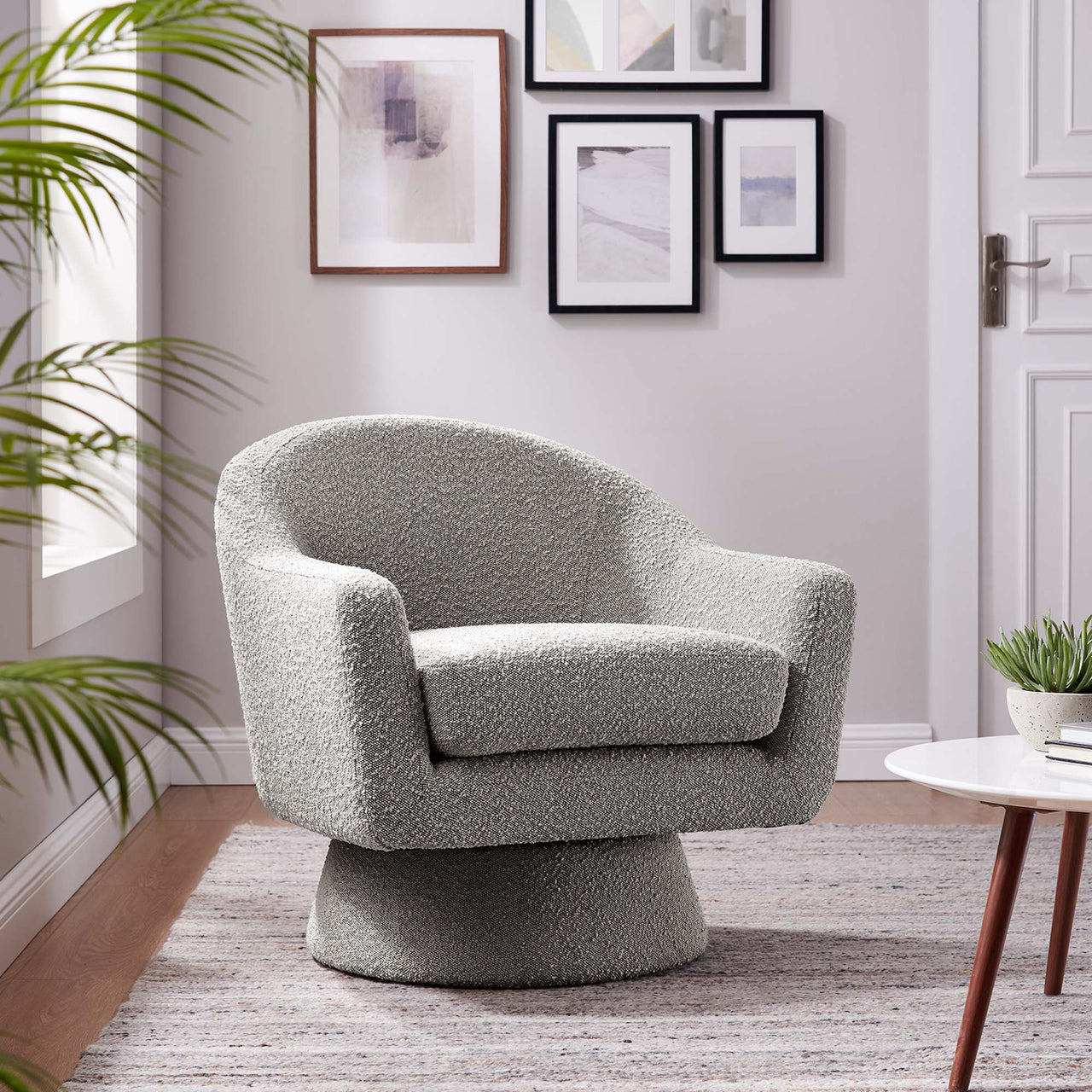 Caelia Swivel Chair, Taupe