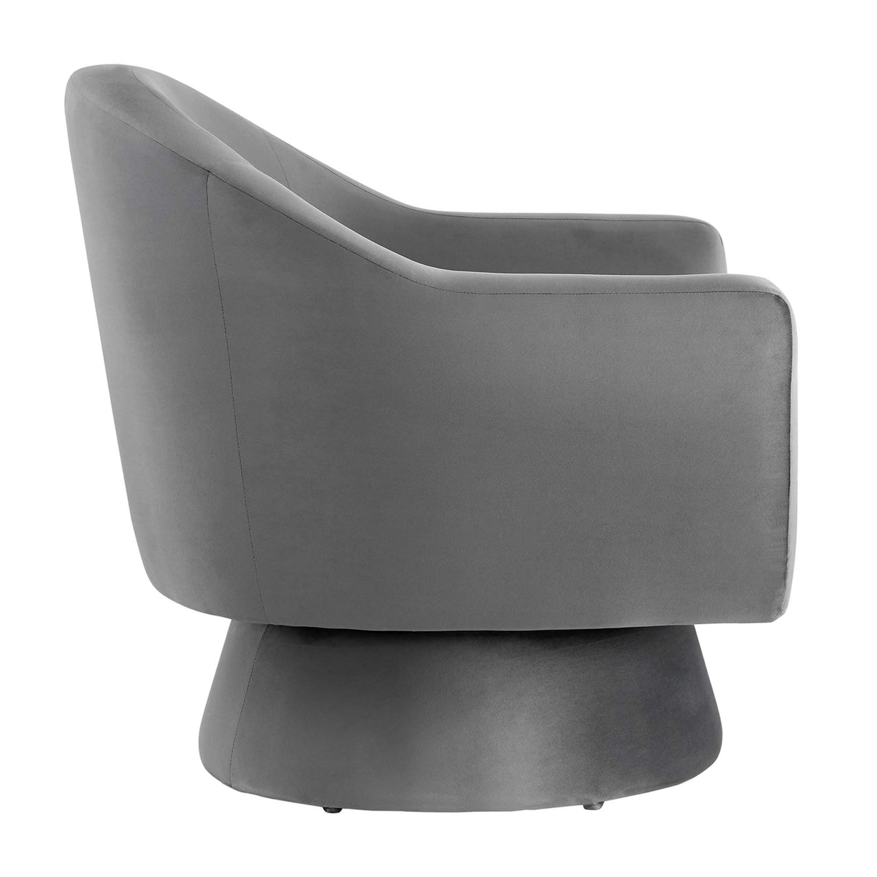 Caelia Upholstered Velvet Swivel Chair, Gray