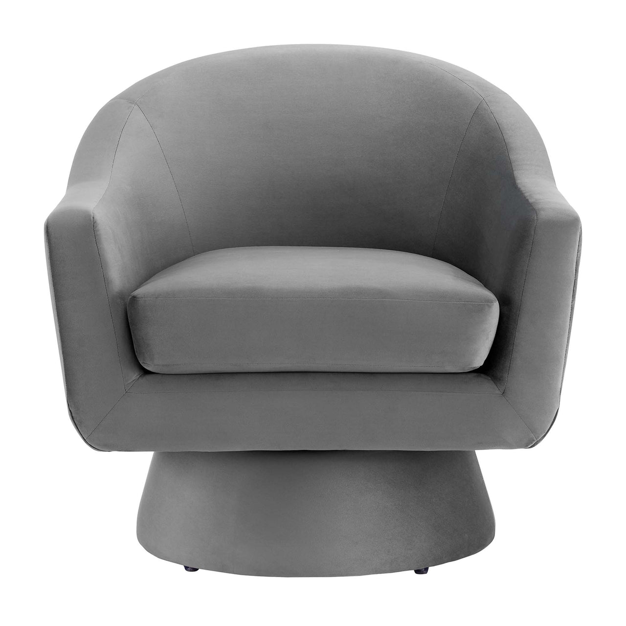 Caelia Upholstered Velvet Swivel Chair, Gray