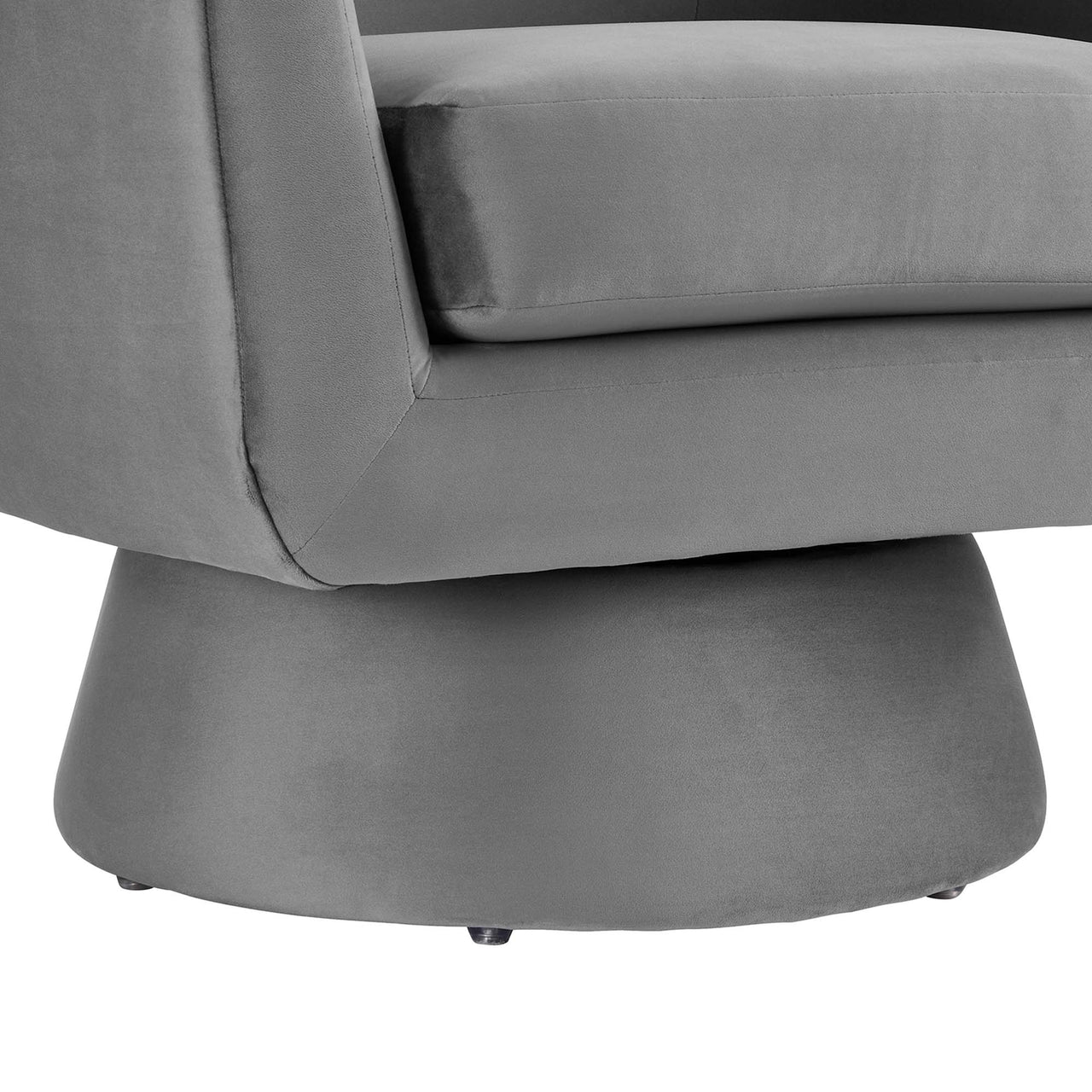 Caelia Upholstered Velvet Swivel Chair, Gray