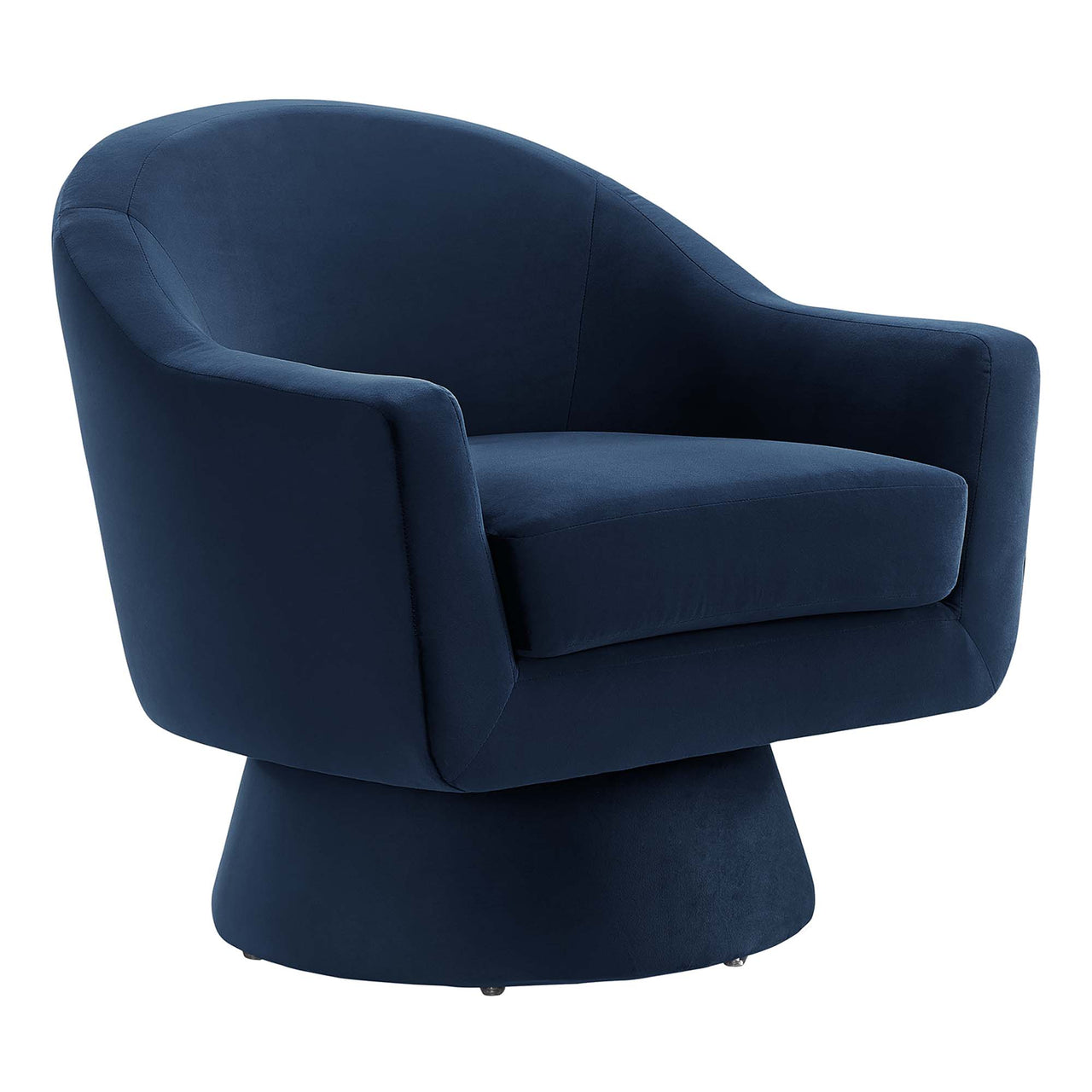 Caelia Upholstered Velvet Swivel Chair, Dark Blue