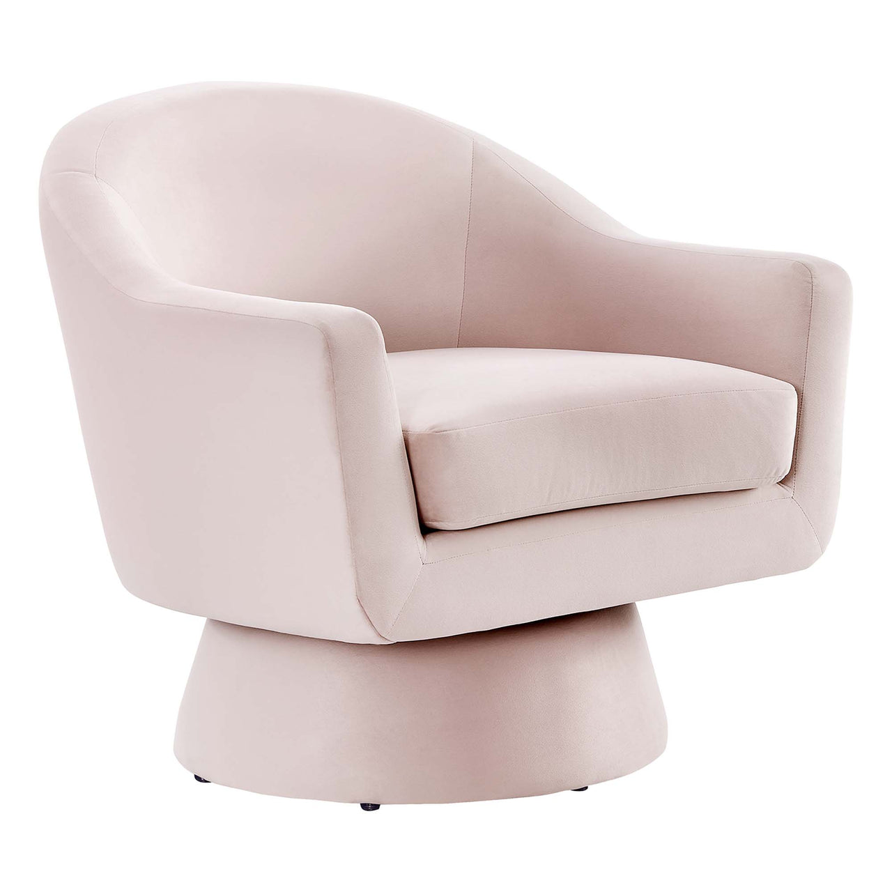 Caelia Upholstered Velvet Swivel Chair, Pink