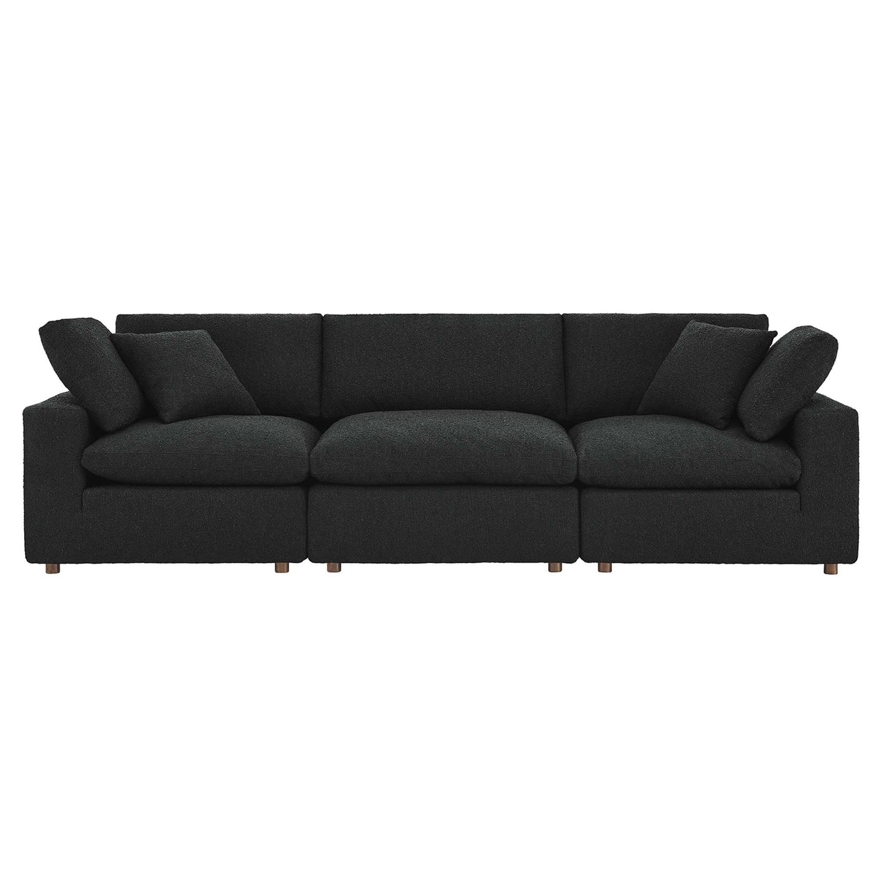 Angelic Cloudblend Boucle 3-Seater Sofa Sectional, Black