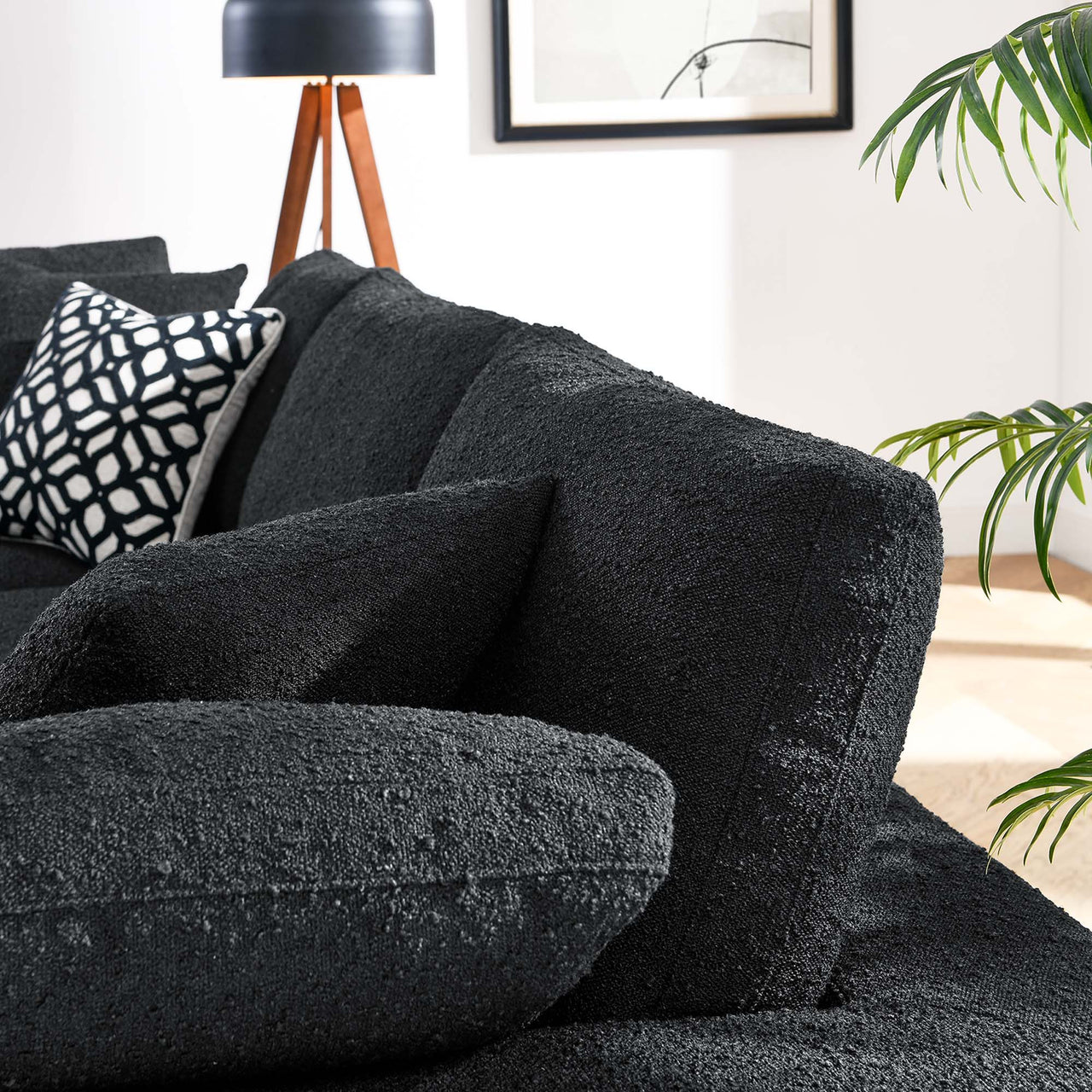 Angelic Cloudblend Boucle 3-Seater Sofa Sectional, Black