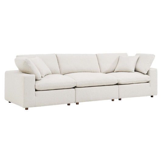 Angelic Cloudblend Boucle 3-Seater Sofa Sectional, Ivory