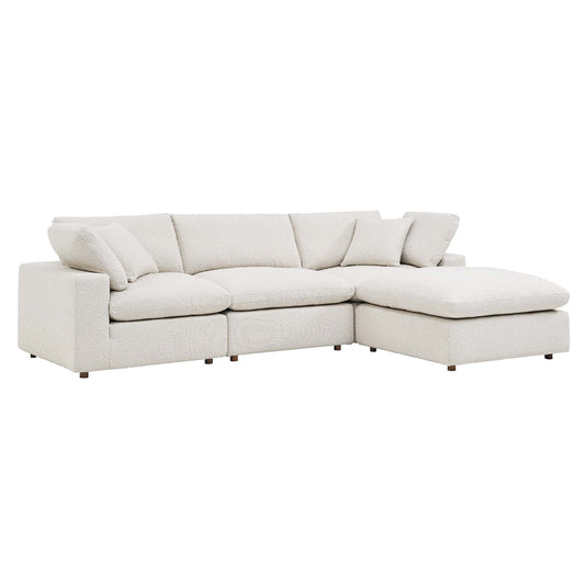 Angelic 4-Piece Cloudblend Boucle Sectional, Ivory