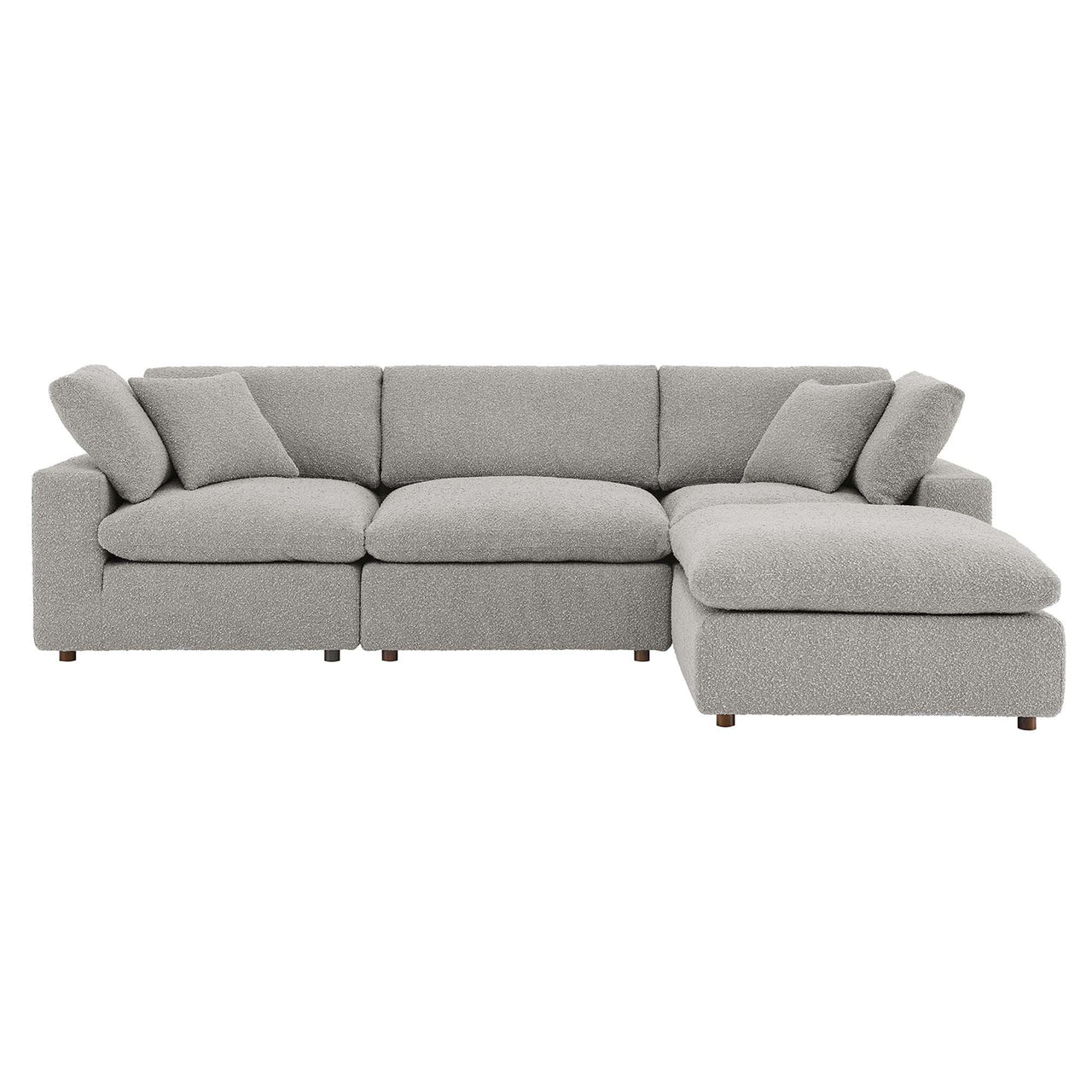 Angelic 4-Piece Cloudblend Boucle Sectional, Light Gray