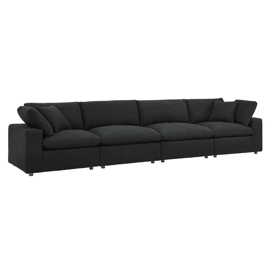 Angelic Cloudblend Boucle 4-Seater Sofa Sectional, Black