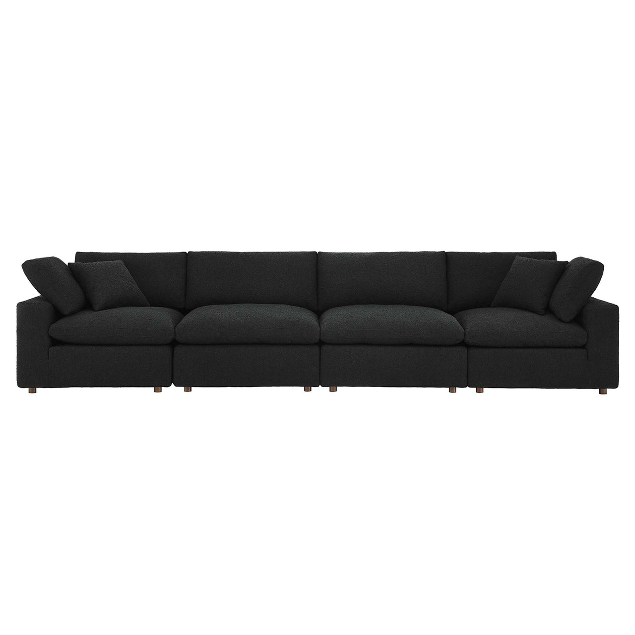 Angelic Cloudblend Boucle 4-Seater Sofa Sectional, Black