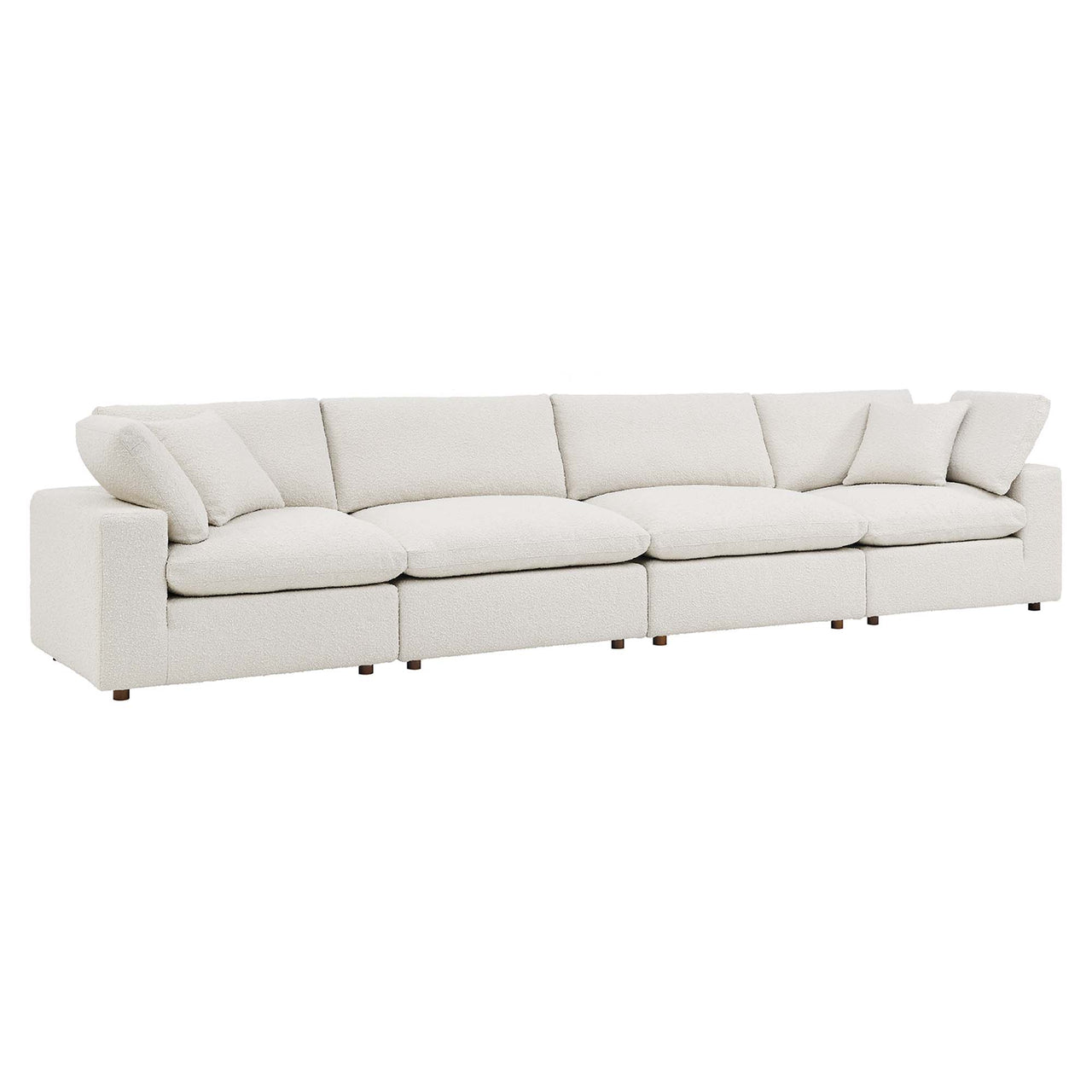 Angelic Cloudblend Boucle 4-Seater Sofa Sectional, Ivory