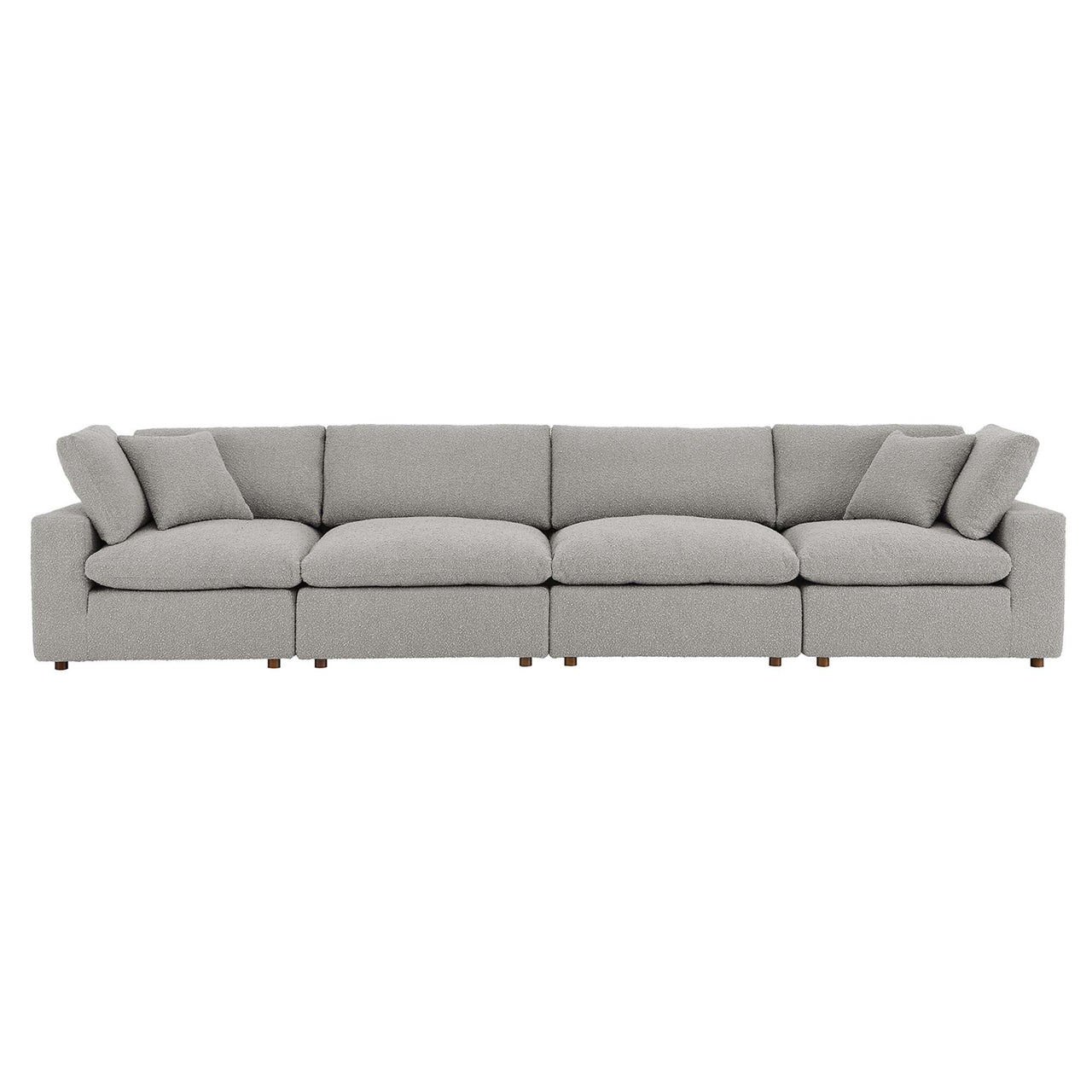 Angelic Cloudblend Boucle 4-Seater Sofa Sectional, Light Gray