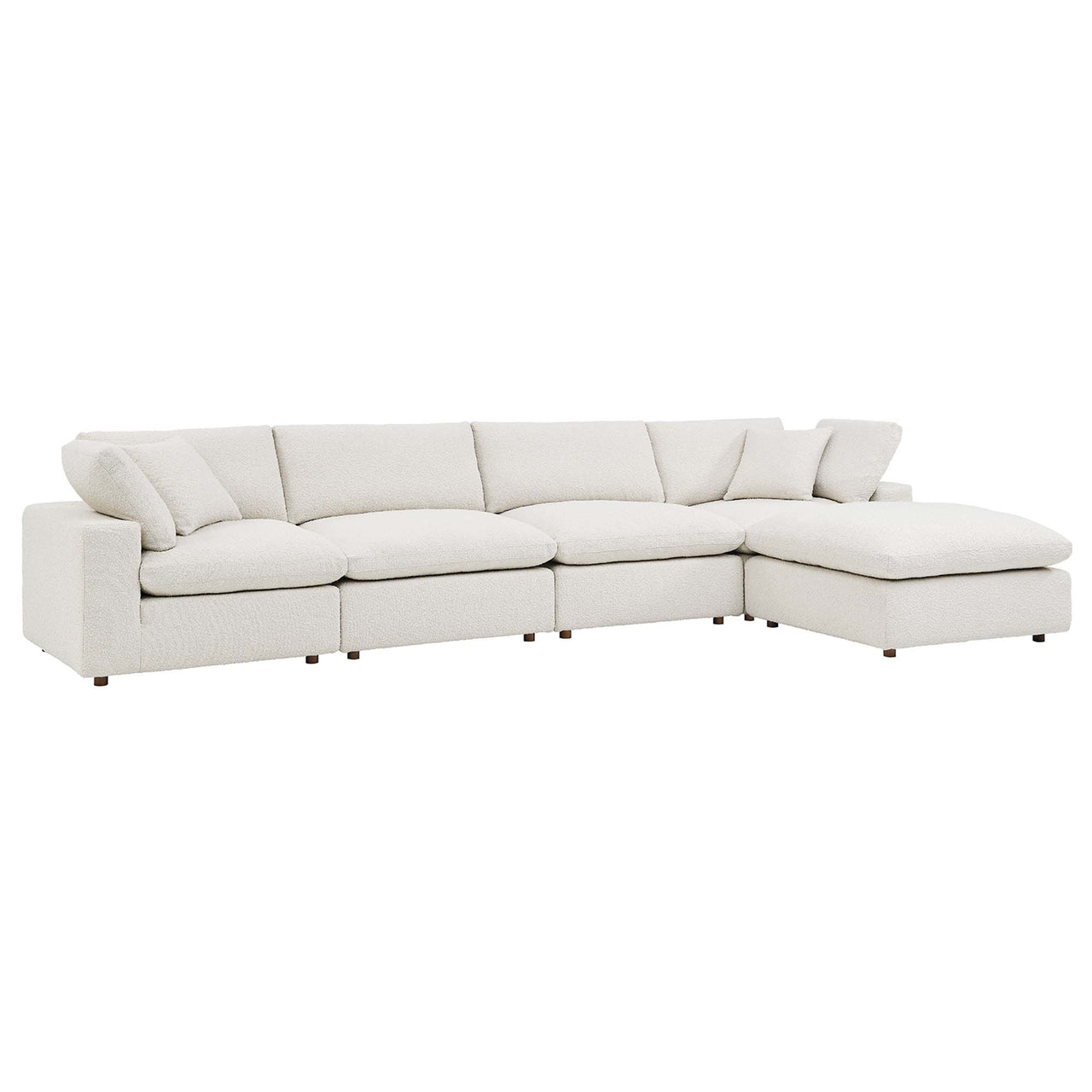 Angelic 5-Piece Cloudblend Boucle Sectional, Ivory
