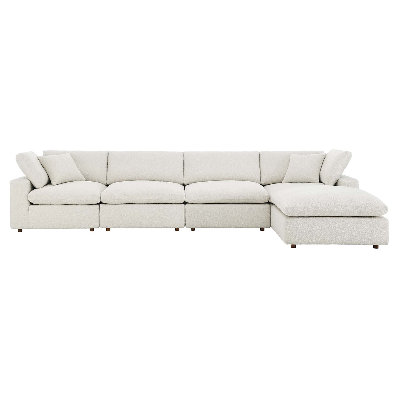 Angelic 5-Piece Cloudblend Boucle Sectional, Ivory