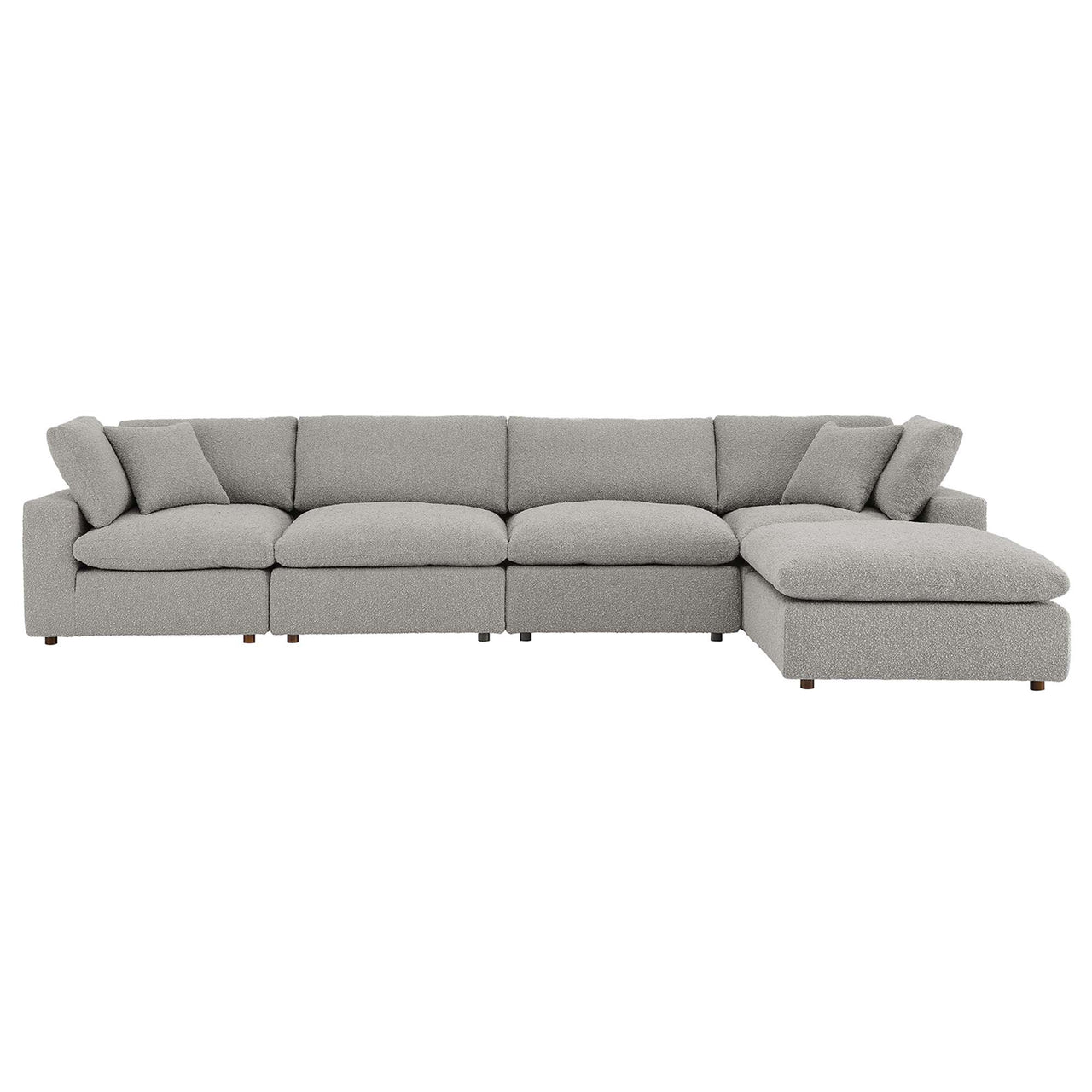 Angelic 5-Piece Cloudblend Boucle Sectional, Light Gray