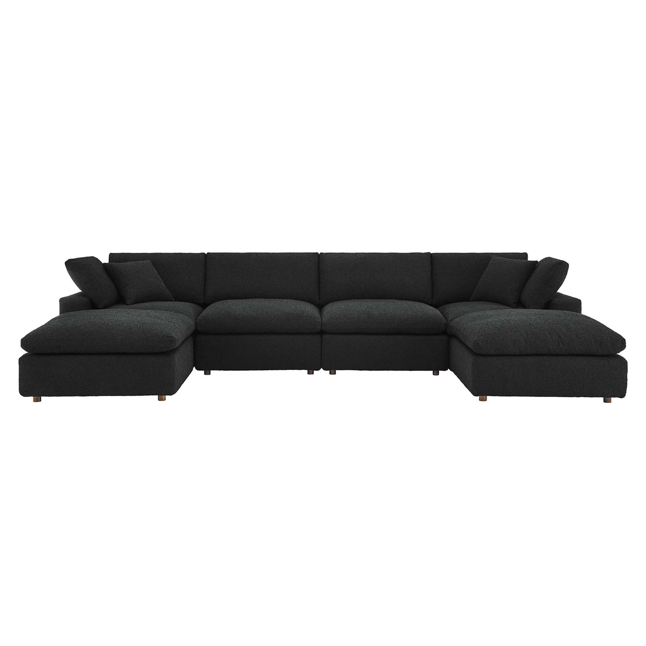 Angelic 6-Piece Cloudblend Boucle Sectional, Black