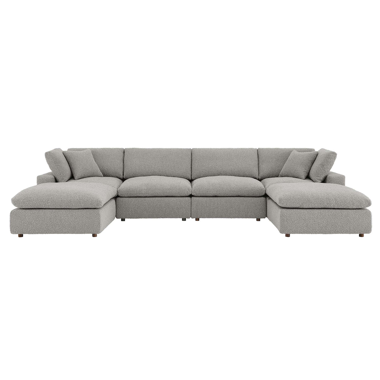 Angelic 6-Piece Cloudblend Boucle Sectional, Light Gray